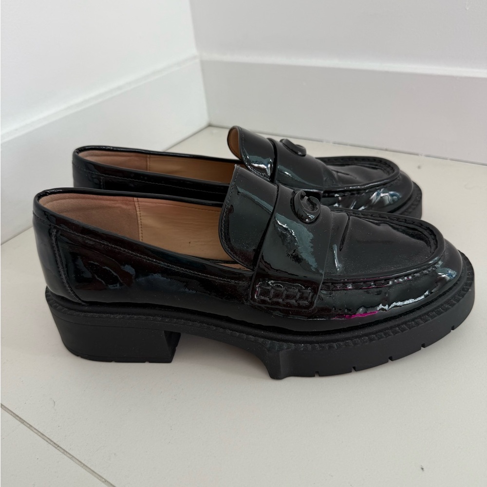 Coach Black Patent Leather Loafers